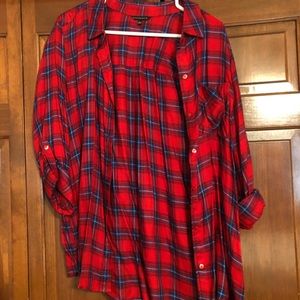 Staccato - Red Plaid Flannel - Size Large